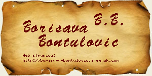 Borisava Bontulović vizit kartica